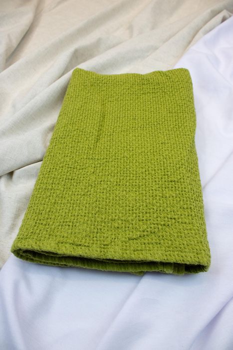 Linen bath towel Souffle green 150x80