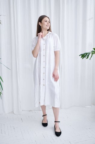 Andria linen dress white 42