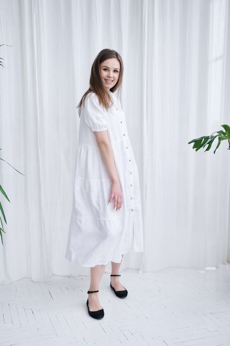 Andria linen dress white 42