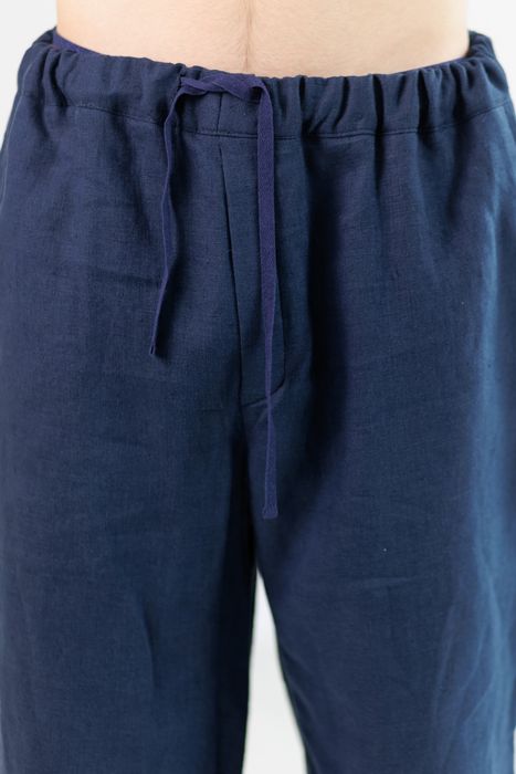 Makassar linen capri dark blue 46