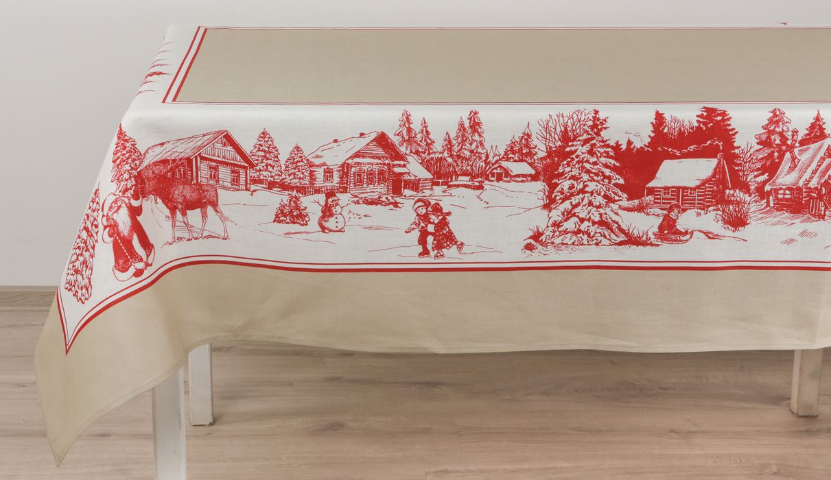 Linen tablecloth Christmas 250x143