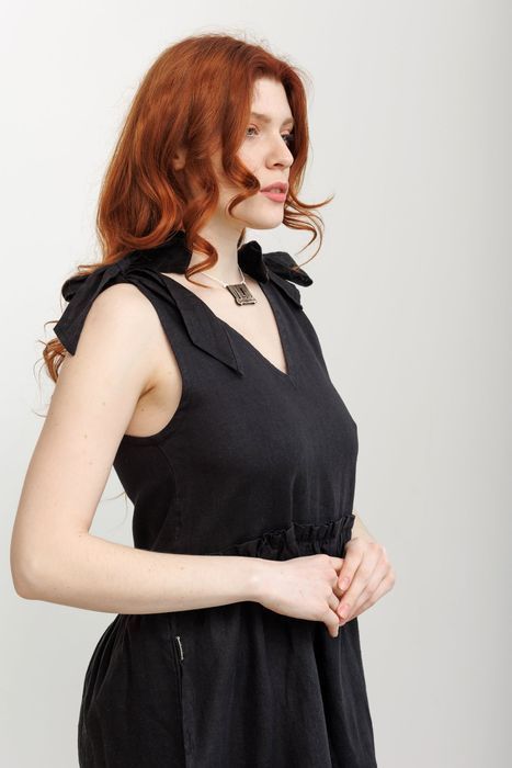 Cantanhede linen dress black 42