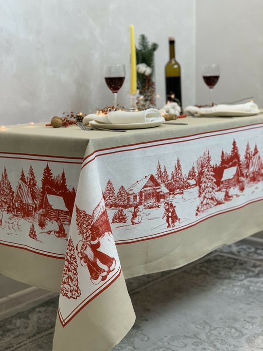 Linen tablecloth Christmas 250x143