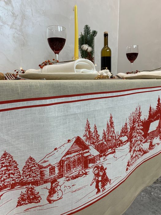 Linen tablecloth Christmas 250x143