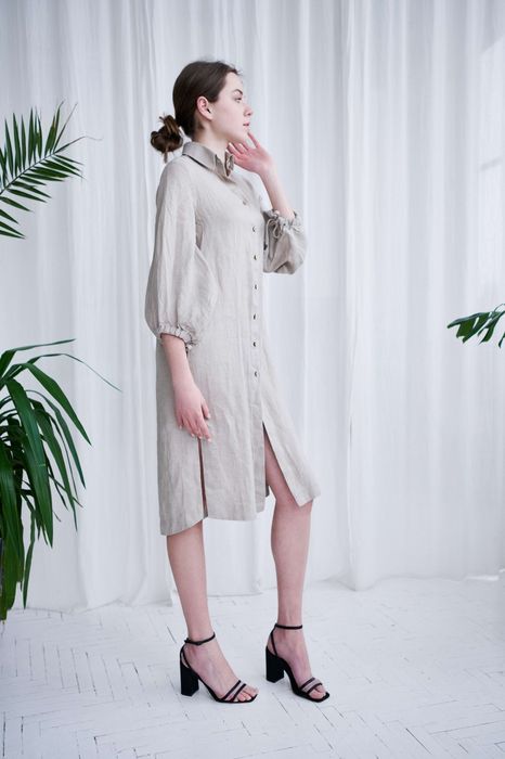 Trento linen dress beige 42