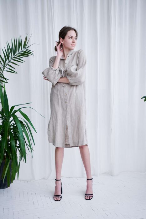 Trento linen dress beige 42