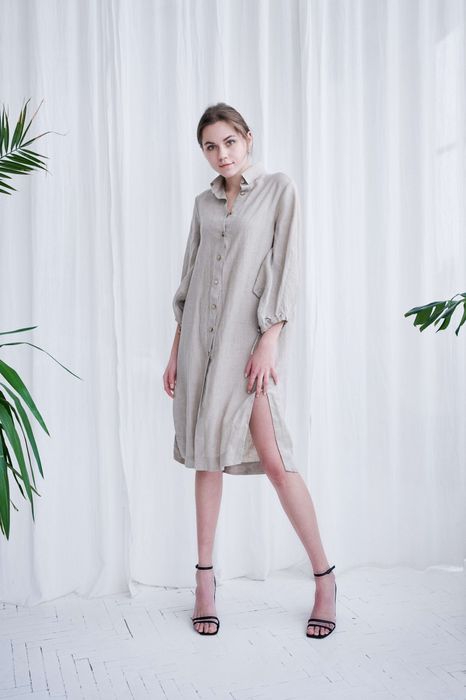 Trento linen dress beige 42