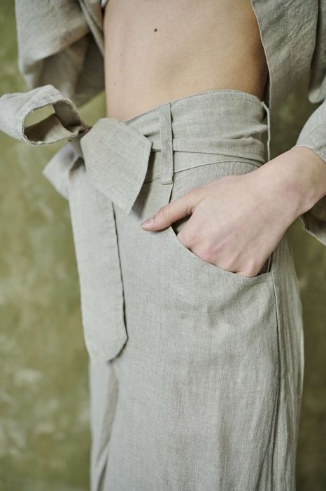 Штани лляні Кальяри бежевий 44 АКЦІЯ