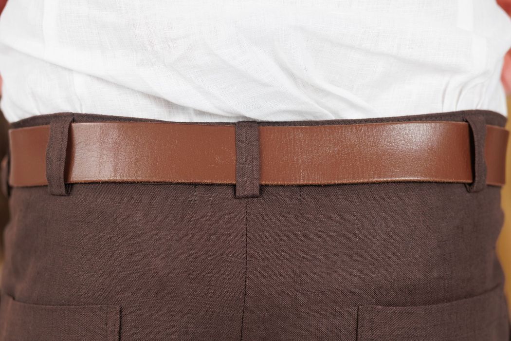 Denpasar linen pants dark chocolate 46