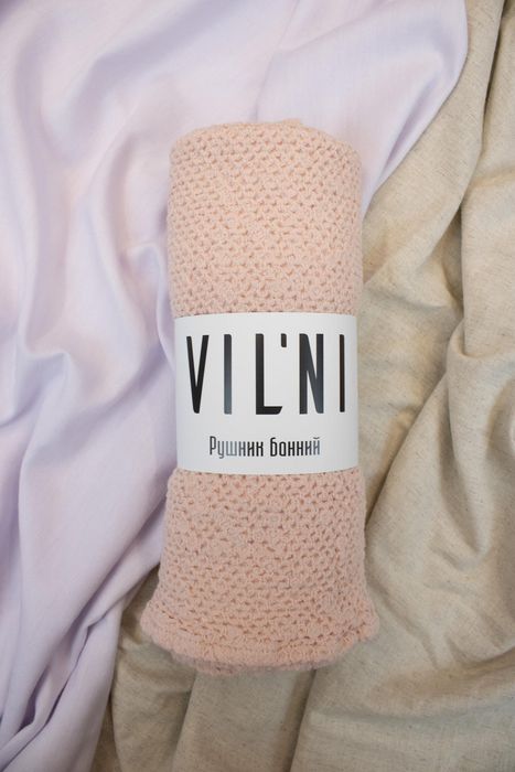 Linen bath towel Souffle light pink 150x80