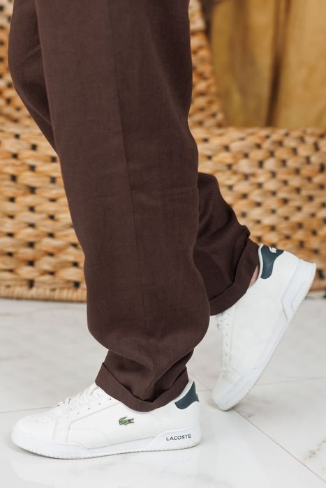 Denpasar linen pants dark chocolate 46
