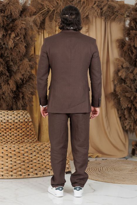 Denpasar linen pants dark chocolate 46