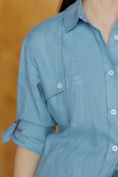 Bristol linen shirt blue 42