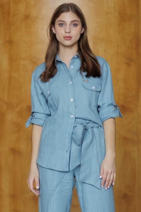 Bristol linen shirt blue 42