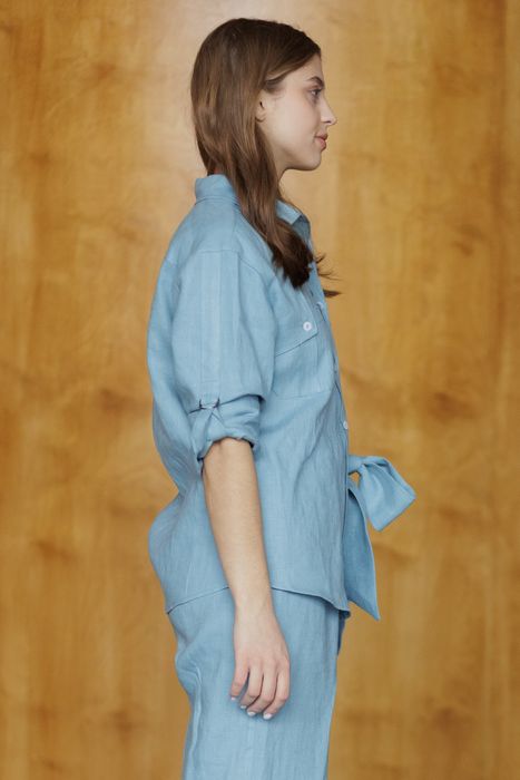 Bristol linen shirt blue 42