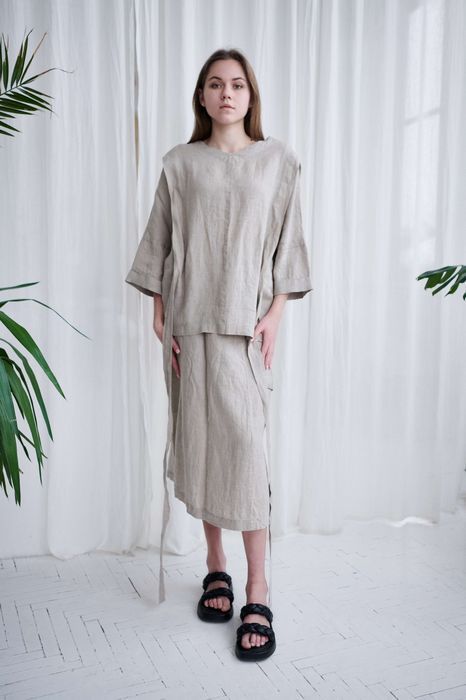 Salerno linen blouse beige 42