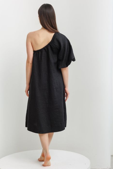 Amora linen dress black 42