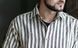 Lincoln linen shirt gray stripped 52