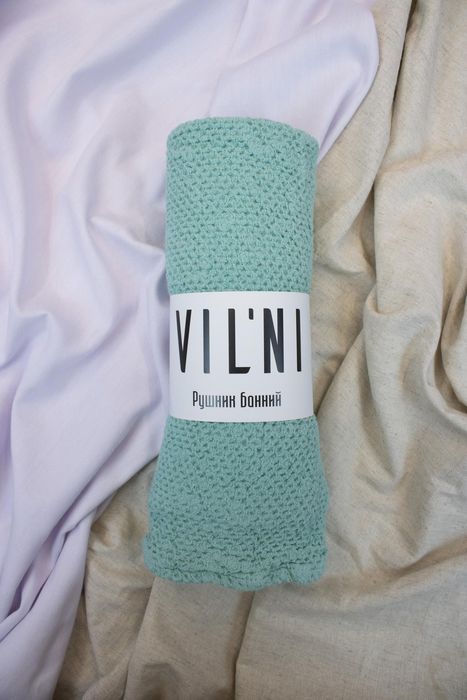 Linen bath towel Souffle turquoise 150x80