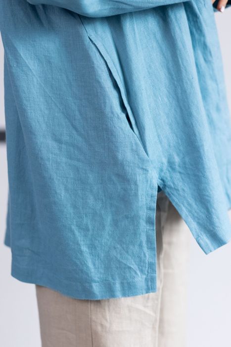 Macon linen shirt blue 42