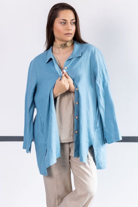 Macon linen shirt blue 42