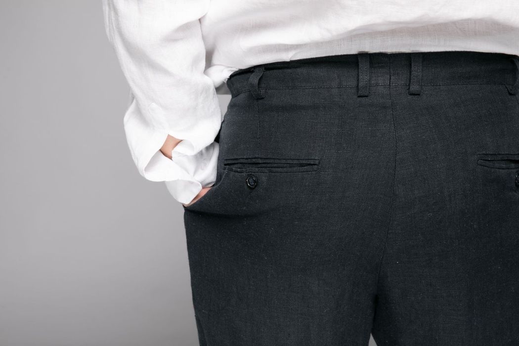 Stanford linen pants black 46