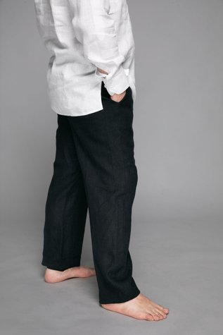 Stanford linen pants black 46