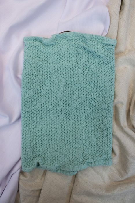 Linen bath towel Souffle turquoise 50x80