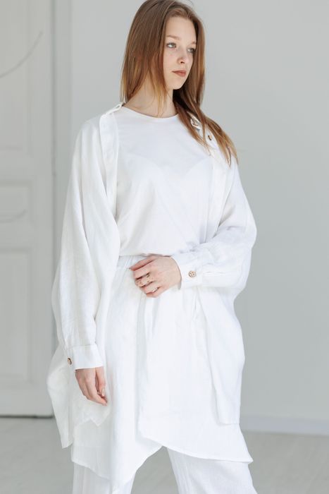 Salinas poncho-shirt white 42