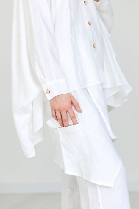 Salinas poncho-shirt white 42