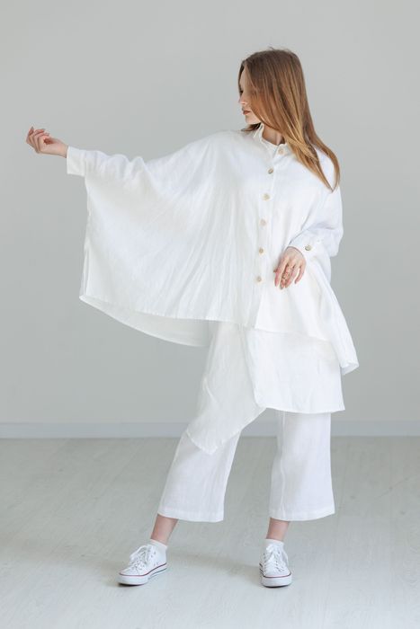 Salinas poncho-shirt white 42