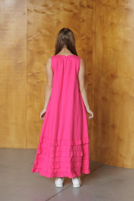 Chambery linen dress fuchsia 42