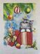 Kitchen towel Christmas cats 3 gray-blue