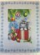 Kitchen towel Christmas cats 3 gray-blue