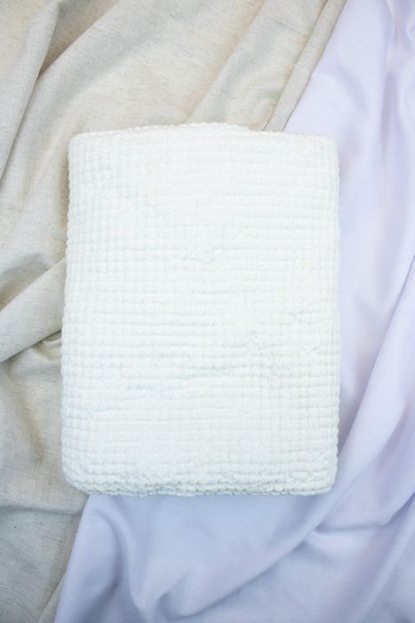 Waffle linen bath towel white 180x100