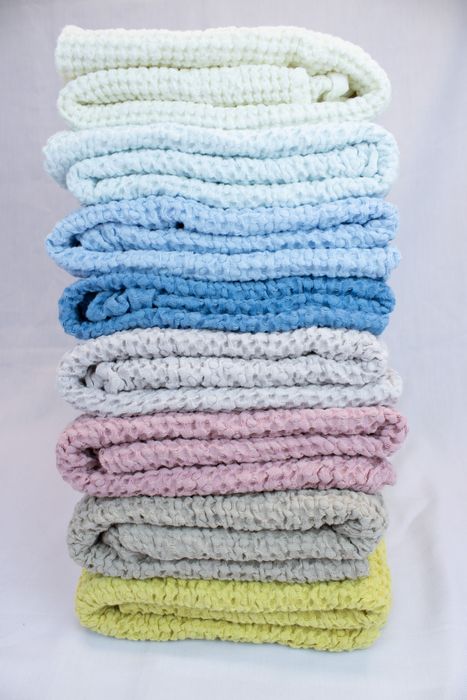 Waffle linen bath towel white 180x100