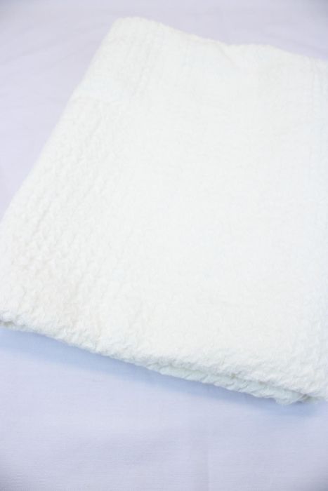 Waffle linen bath towel white 180x100