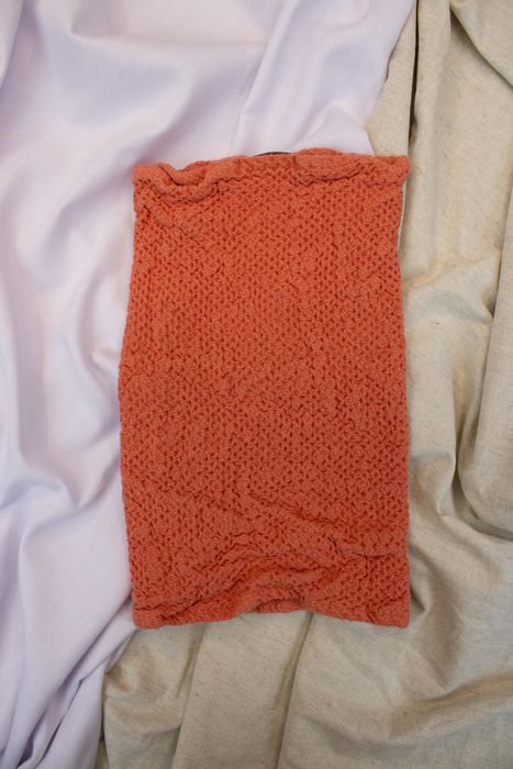 Linen bath towel Souffle coral 50x80