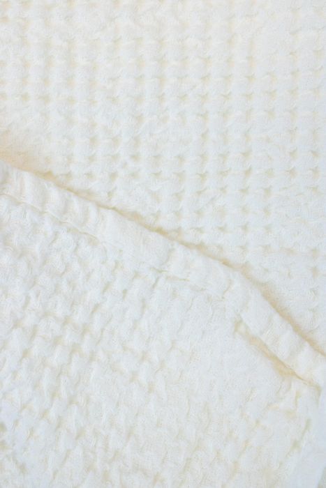 Waffle linen bath towel white 180x100