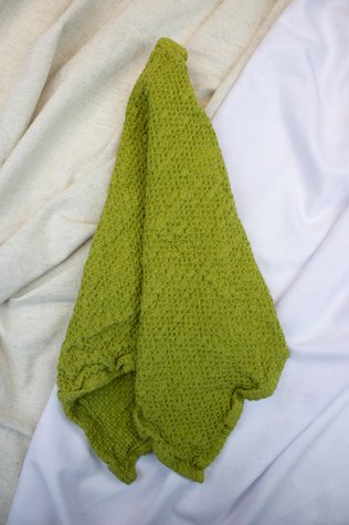 Linen bath towel Souffle green 50x80