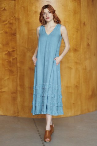 Chambery linen dress blue 42