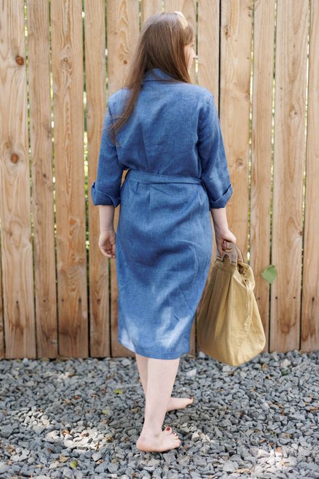 Pescara linen dress blue 42