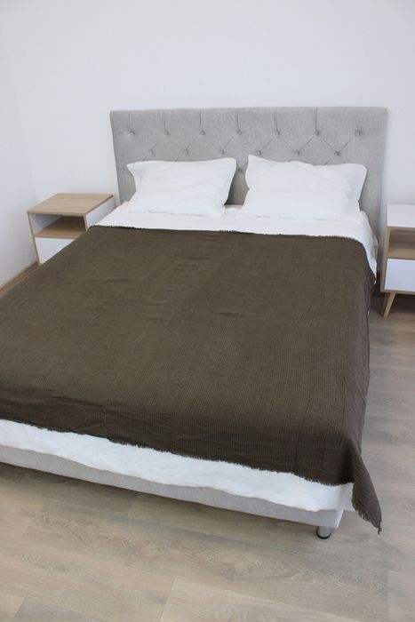 Plaid linen waffle brown 225x190