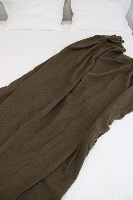 Plaid linen waffle brown 225x190