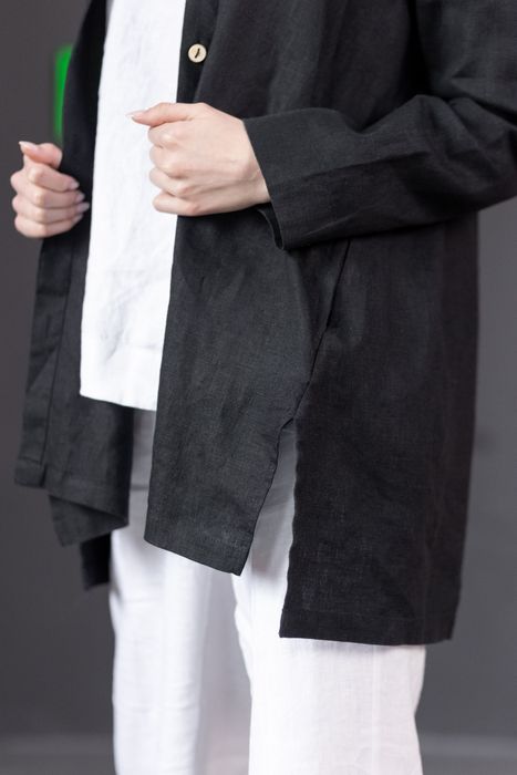 Macon linen shirt black 42