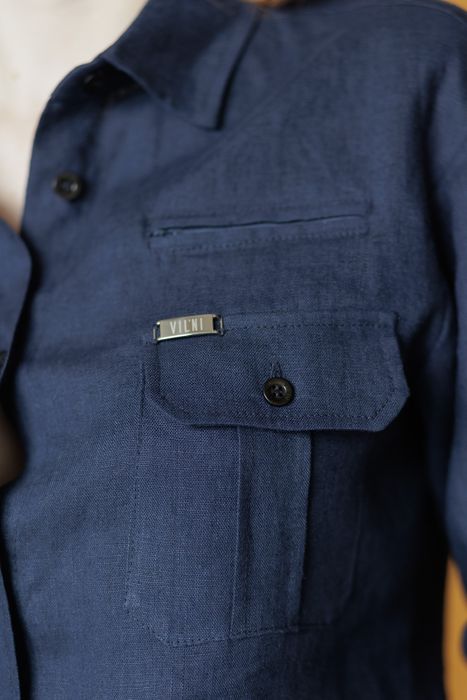 Bristol linen shirt dark-blue 42