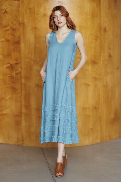 Chambery linen dress blue 42