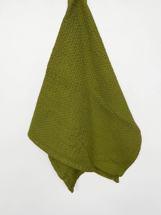 Linen bath towel Souffle green 50x80