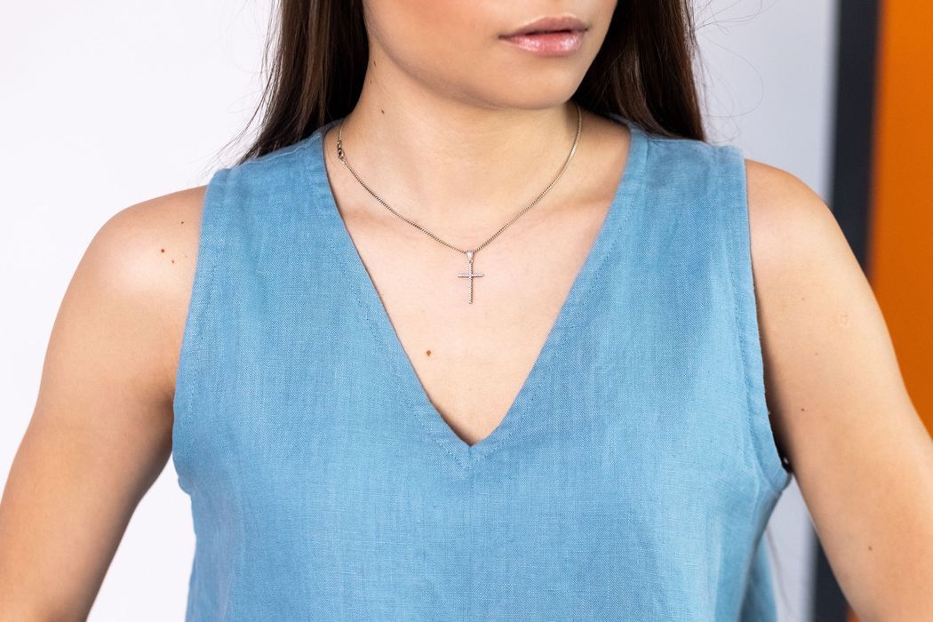Aveiro linen top blue 42
