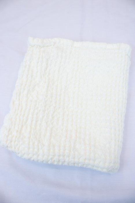 Waffle linen bath towel white 50x90